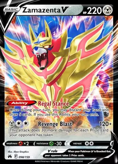 Zamazenta V 98/159 Crown Zenith Pokemon card