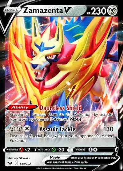 Zamazenta V 139/202 Sword & Shield Pokemon card