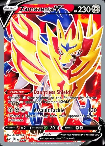 Zamazenta V 196/202 Sword & Shield Pokemon card