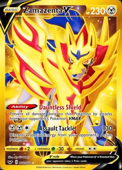 Zamazenta V 212/202 Sword & Shield Pokemon card