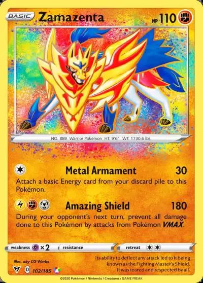 Zamazenta 102/185 Vivid Voltage Pokemon card