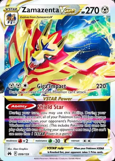 Zamazenta VSTAR 99/159 Crown Zenith Pokemon card