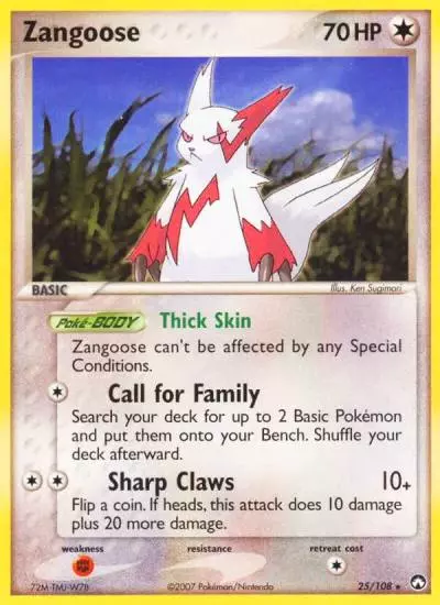 Zangoose 25/108 Power Keepers Pokemon card