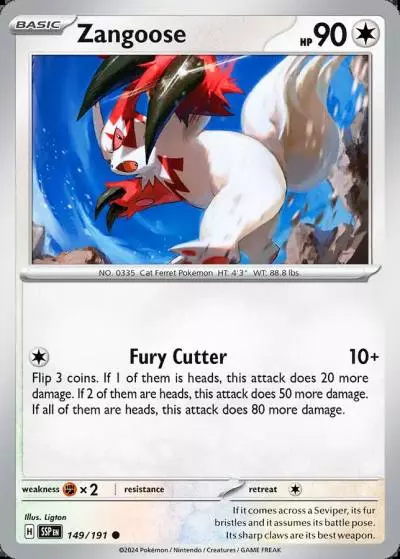 Zangoose 149/191 Surging Sparks Pokemon card