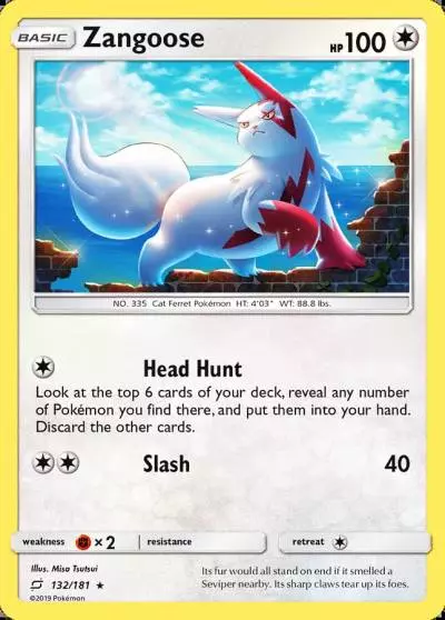 Zangoose 132/181 Team Up Pokemon card
