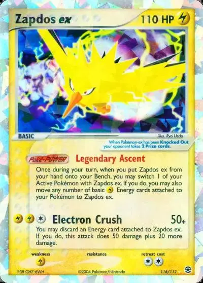 Zapdos ex 116/112 FireRed & LeafGreen Pokemon card