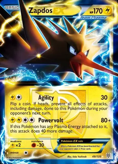 Zapdos-EX 48/135 Plasma Storm Pokemon card
