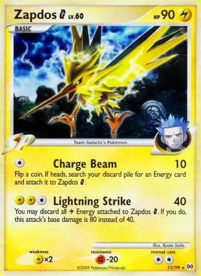 Zapdos G 12/99 Arceus Pokemon card
