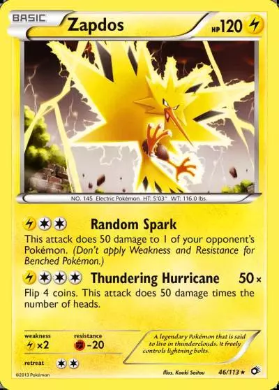 Zapdos 46/113 Legendary Treasures Pokemon card