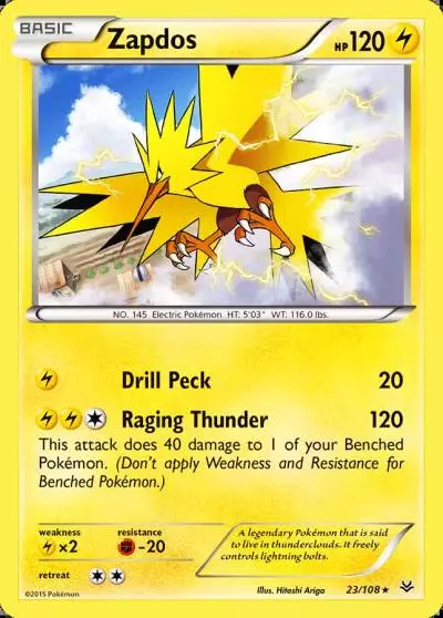 Zapdos 23/108 Roaring Skies Pokemon card