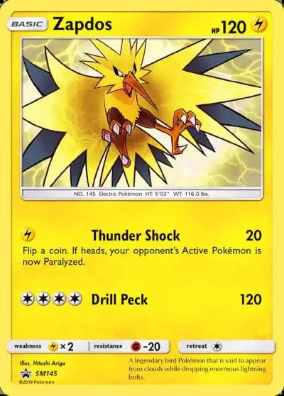 Zapdos SM145/248 SM Black Star Promos Pokemon card