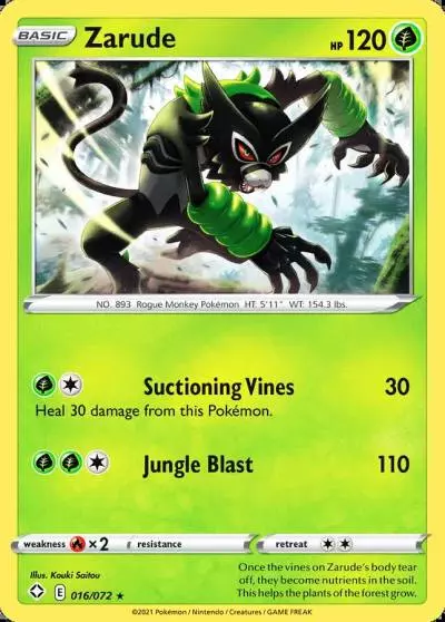 Zarude 16/72 Shining Fates Pokemon card