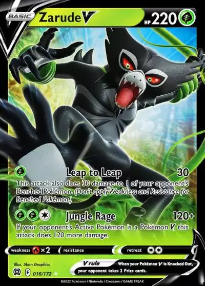 Zarude V 16/172 Brilliant Stars Pokemon card