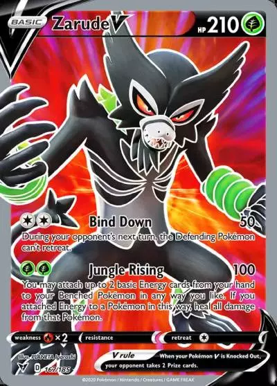 Zarude V 167/185 Vivid Voltage Pokemon card