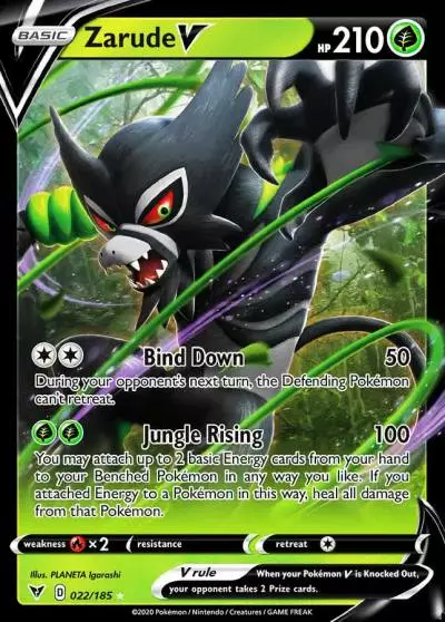 Zarude V 22/185 Vivid Voltage Pokemon card