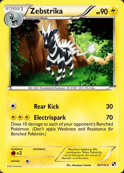 Zebstrika 43/114 Black & White Pokemon card