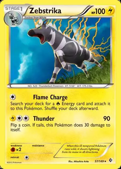 Zebstrika 57/149 Boundaries Crossed Pokemon card