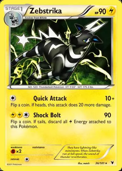 Zebstrika 36/101 Noble Victories Pokemon card