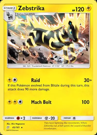 Zebstrika 45/181 Team Up Pokemon card
