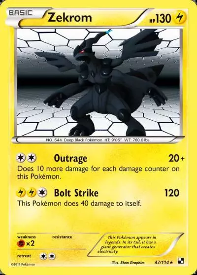 Zekrom 47/114 Black & White Pokemon card