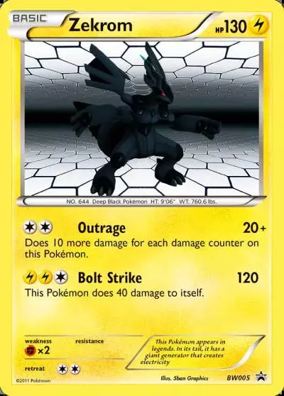 Zekrom BW005/101 BW Black Star Promos Pokemon card