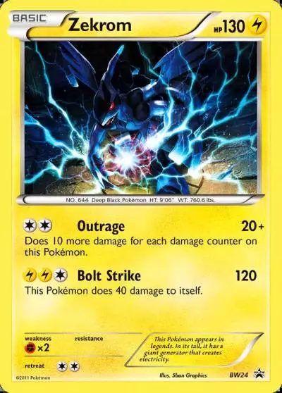 Zekrom BW24/101 BW Black Star Promos Pokemon card