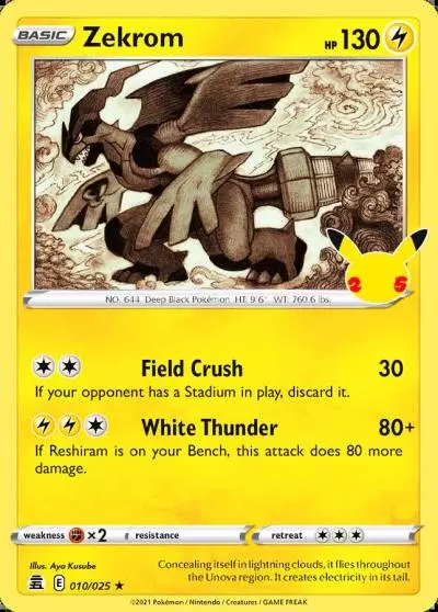 Zekrom 10/25 Celebrations Pokemon card