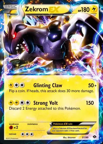 Zekrom-EX 51/99 Next Destinies Pokemon card