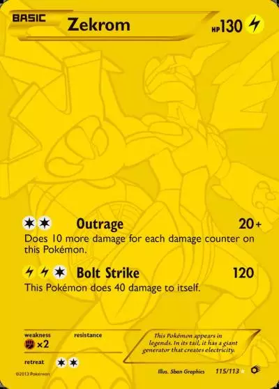 Zekrom 115/113 Legendary Treasures Pokemon card