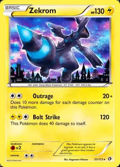 Zekrom 51/113 Legendary Treasures Pokemon card
