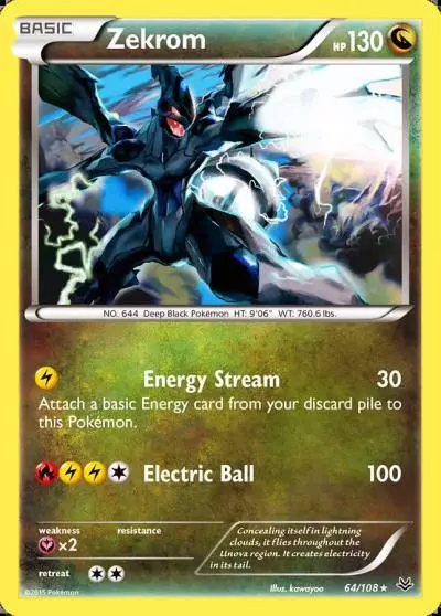 Zekrom 64/108 Roaring Skies Pokemon card