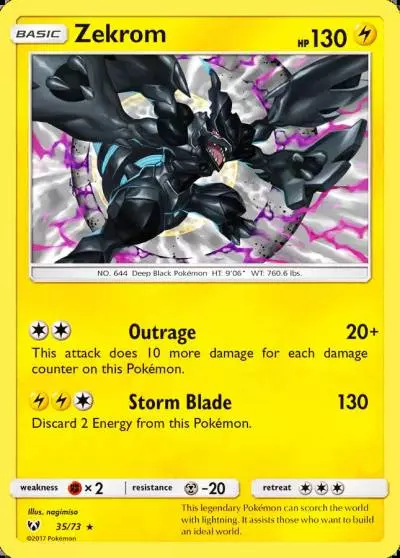 Zekrom 35/73 Shining Legends Pokemon card