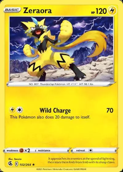 Zeraora 102/264 Fusion Strike Pokemon card
