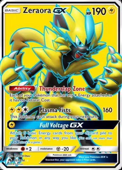 Zeraora-GX 201/214 Lost Thunder Pokemon card