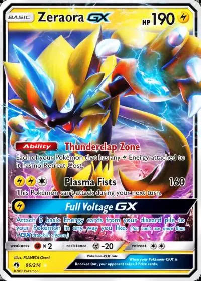 Zeraora-GX 86/214 Lost Thunder Pokemon card