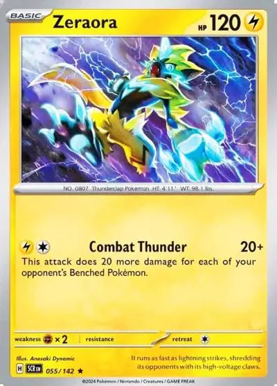 Zeraora 55/142 Stellar Crown Pokemon card