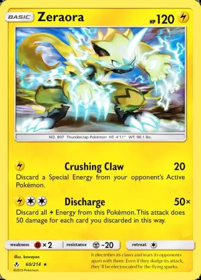 Zeraora 60/214 Unbroken Bonds Pokemon card