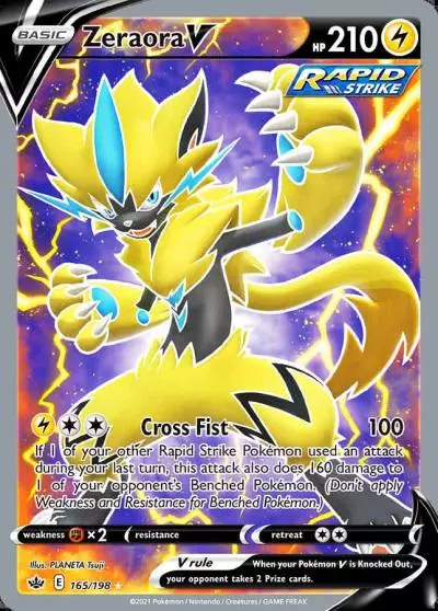 Zeraora V 165/198 Chilling Reign Pokemon card