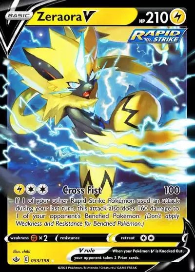 Zeraora V 53/198 Chilling Reign Pokemon card