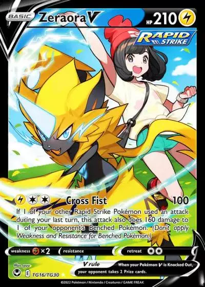 Zeraora V TG16/30 Silver Tempest Trainer Gallery Pokemon card