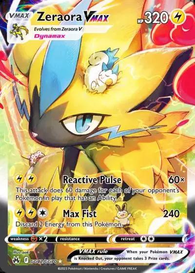 Zeraora VMAX GG42/70 Crown Zenith Galarian Gallery Pokemon card
