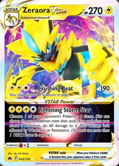 Zeraora VSTAR 55/159 Crown Zenith Pokemon card