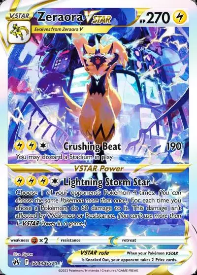Zeraora VSTAR GG43/70 Crown Zenith Galarian Gallery Pokemon card
