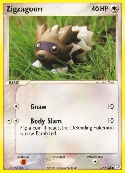 Zigzagoon 74/106 Emerald Pokemon card