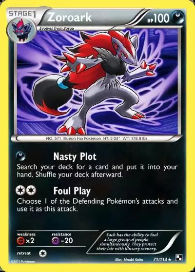 Zoroark 71/114 Black & White Pokemon card