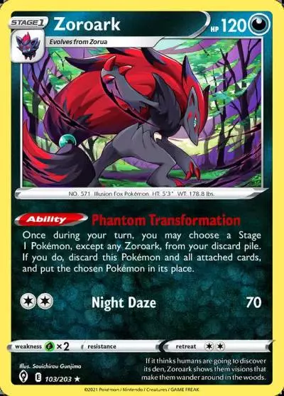 Zoroark 103/203 Evolving Skies Pokemon card