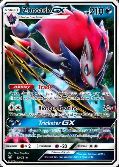 Zoroark-GX 53/73 Shining Legends Pokemon card