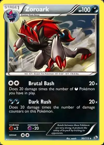 Zoroark 90/113 Legendary Treasures Pokemon card
