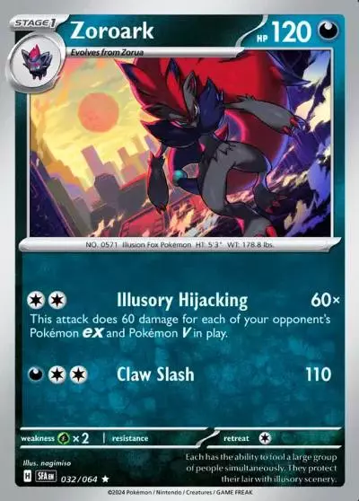 Zoroark 32/64 Shrouded Fable Pokemon card