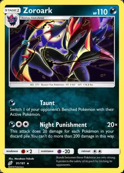 Zoroark 91/181 Team Up Pokemon card